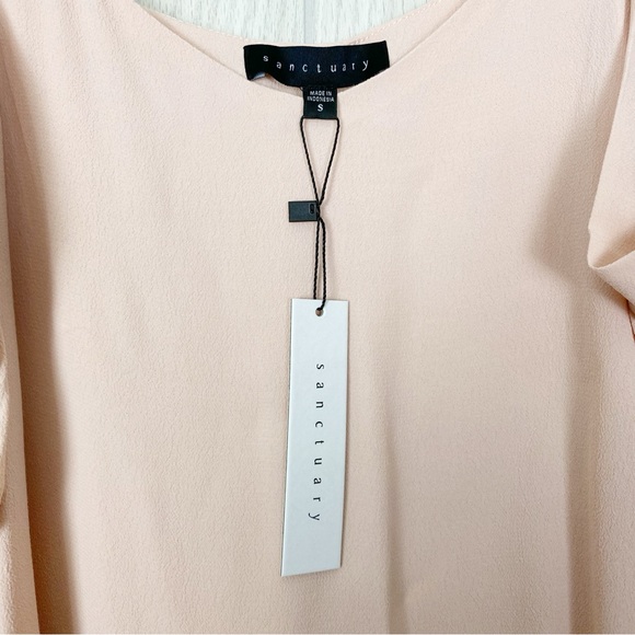 Sanctuary | Ruffle Sleeve Cold Shoulder Cameo Pink Top Size Small - Picture 10 of 10